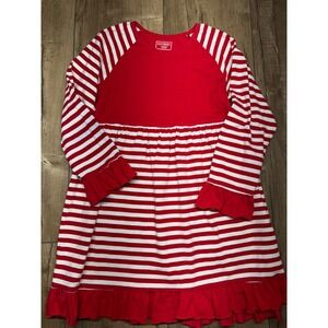 Southern Tots Girls Red‎ White Striped Long Sleeve Ruffle Dress sz 12